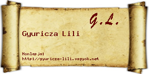 Gyuricza Lili névjegykártya